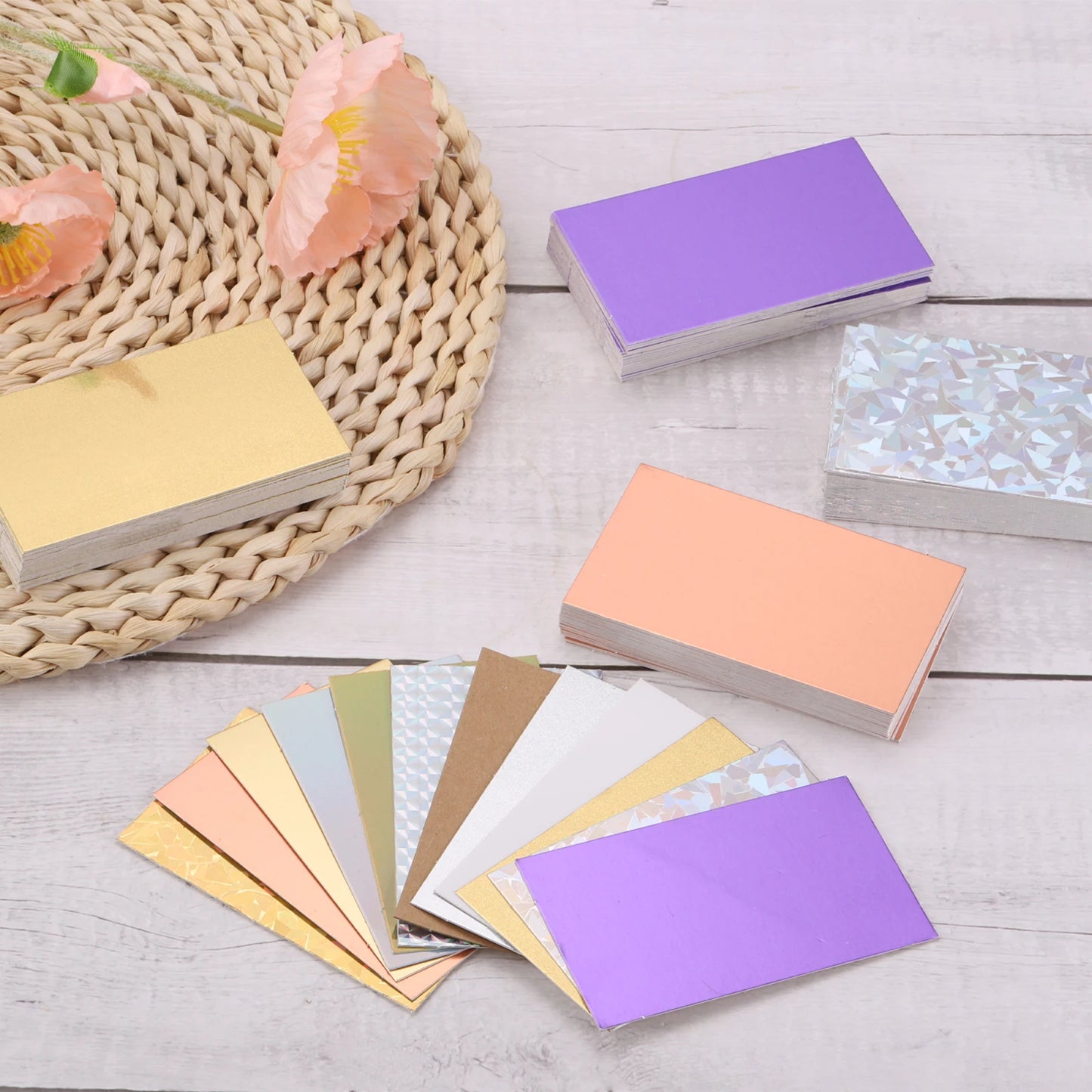 50/100Pcs Business Card Stock Blank Business Cards for Laser Printer Small Message Card Graffiti Scrapbooking DIY Thanks