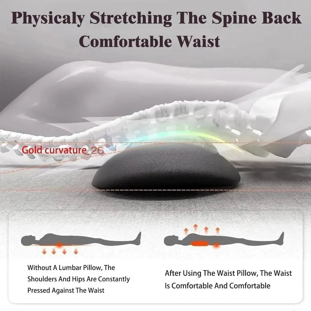 3-in-1 Back Massager Heat Vibration for Back Pain Relief Herniated Disc Stretch Support Traction Lower Back Massage Pillow