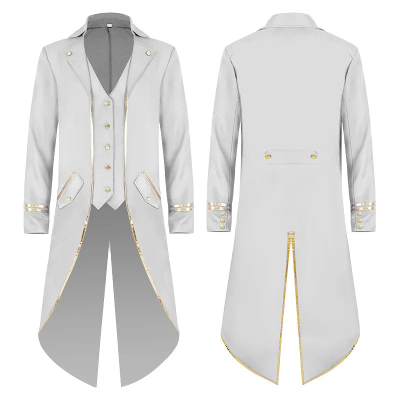Men's Classic Medieval Vintage Tailcoat Halloween Cosplay Victorian Renaissance Style Steampunk Medieval Jacket Costume