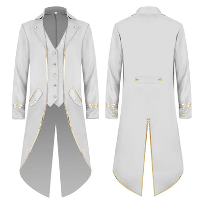 Men's Classic Medieval Vintage Tailcoat Halloween Cosplay Victorian Renaissance Style Steampunk Medieval Jacket Costume