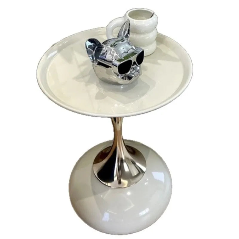 small apartment European wrought iron corner table balcony mobile coffee table bedroom bedside small round table sofa edge table