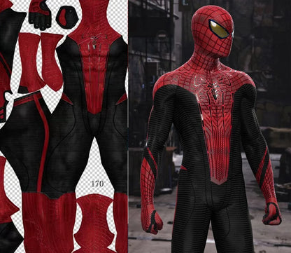 New Style Amazing Cosplay TASM1 Costume Superhero Spandex Zentai Bodysuit Outfits Man Halloween Costume