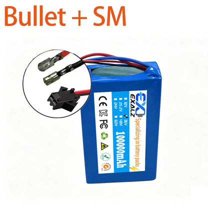 36V Hoverboard Scooter Battery 10S2P 100Ah 18650 Rechargeable Lithium Pack for Skateboard Ultra Thin BMS XT60 Plug