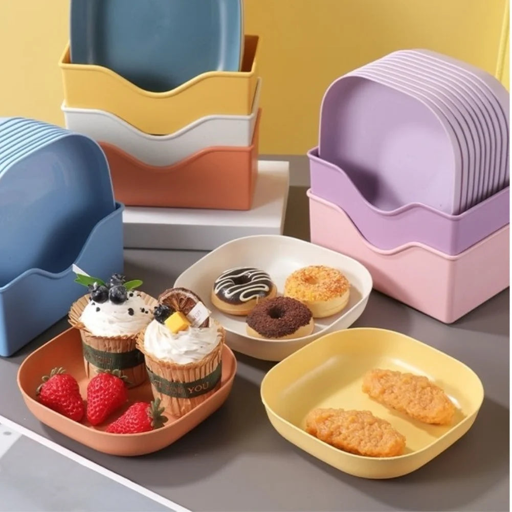 1 Set Dish Square Snack Plate With Storage Box For Home Kitchen Party Snacks Fruits Home Kitchen Accessories