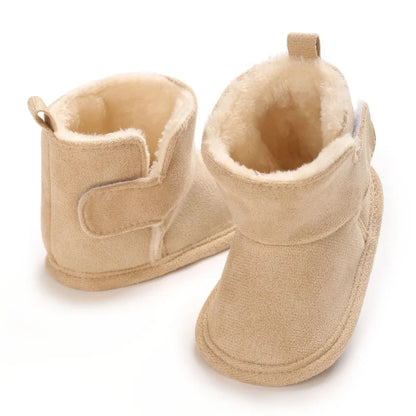 Winter Warm Snow Boots, Soft Sole Velcro Footwear, Baby Learning Walk Shoes for Newborn Infants 0-18M