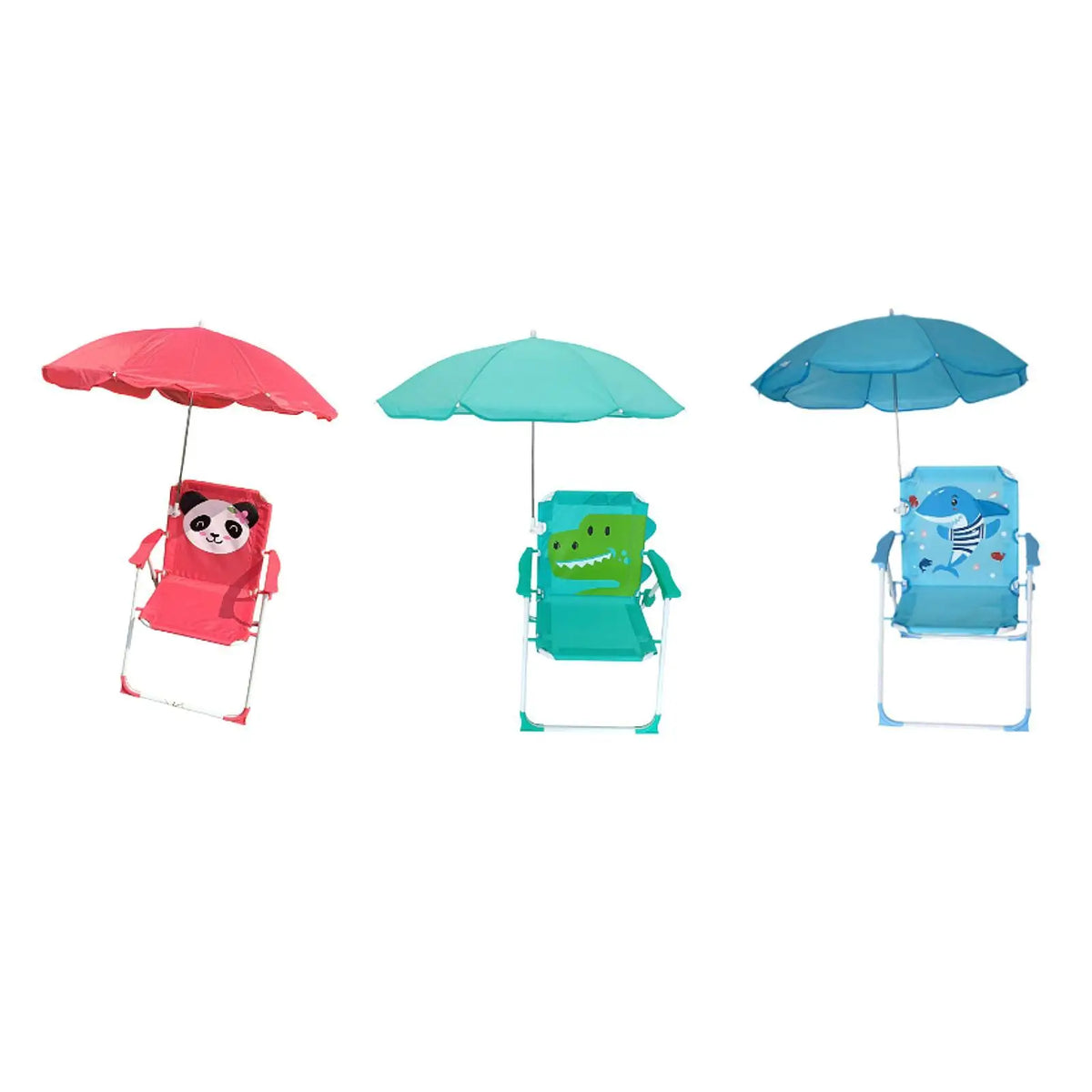 Beach Chair Camping Chair with Umbrella Backrest Foldable Sturdy Steel Frame Outdoor Seating for Picnics Boys Girls Children