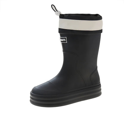 Women's Rain Boots Fashion Mid-calf Rubber Boots Outdoor Waterproof Garden Work Shoes Women's Rubber Galoshes Botas Lluvia Mujer