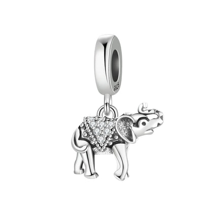Hot Sale 925 Sterling Silver Dog Cat Cute Pet Animals Pendant Birthday Party Gift for Women Bangle Bracelet Necklace DIY Jewelry