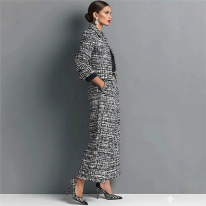 Women's Elegant Short Jackets With Wide Leg Pants Two Pieces Sets Winter New Stand Neck Button Coats Casual Autumn 2026 Outfits
