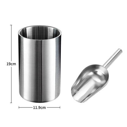 Stainless Steel Double Wall Wine Cooler Insulated Tabletop Wine Chiller for White Wine Champagne Fits Most Standard Sized Bottle