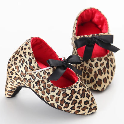 Newborn Infant Baby Fashion Girls High Heels Shoes 0-5Months Princess Bow Party Crib Shoes Photo Props Shoes
