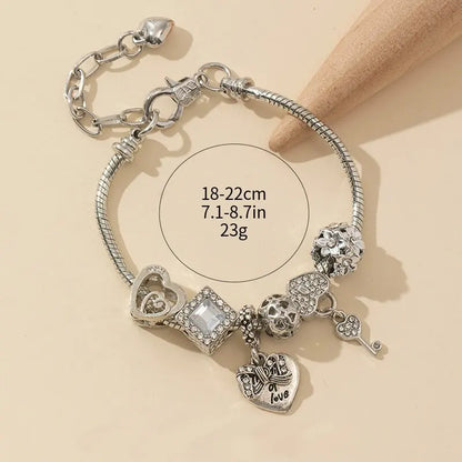 Bohemian Pink Cherry Blossom Love Bracelet Pendant Bead Design Summer