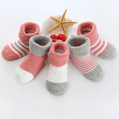 5Pairs/lot Unisex Non-Skid Baby Shoe Socks 0-12months Cotton Baby Boy Girls Meia Infantil Cheap Stuff