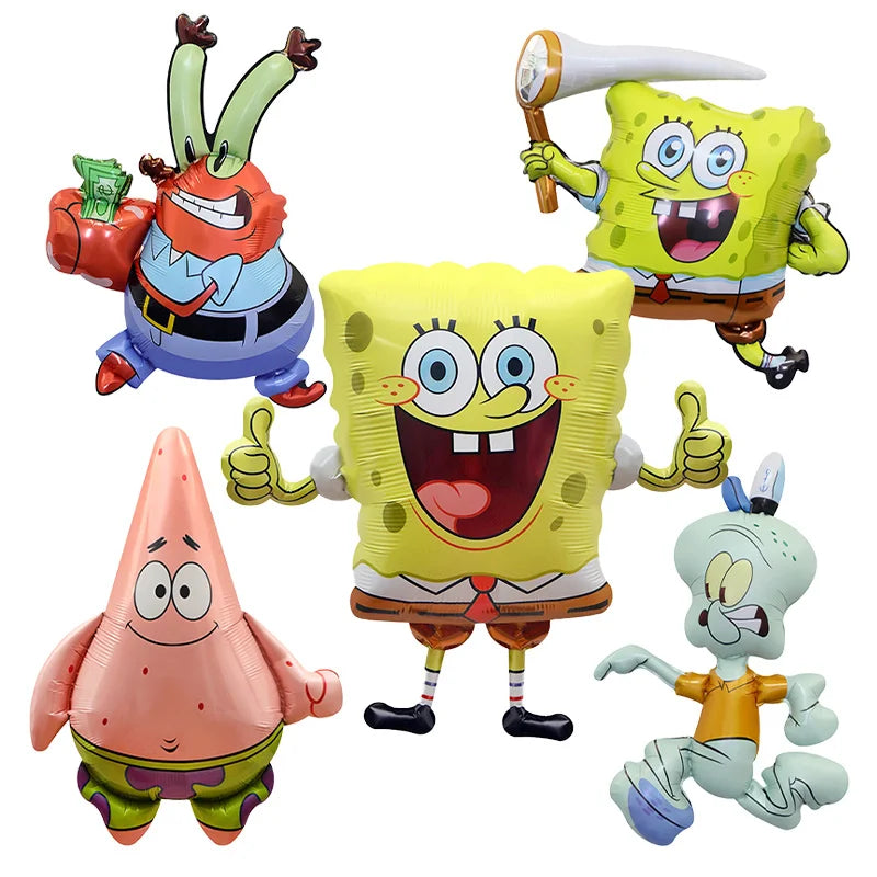Large SpongeBob & Patrick Star Foil Balloons Cartoon Party Decor Foil Balloons for Kids Birthday Party Decorations Supplies