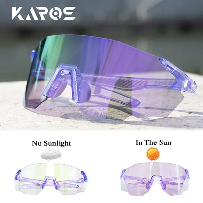 KAROS Photochromic Cycling Glasses MTB Road Bike Eyewear Men Women Outdoor Sports Sunglasses Adjustable Lens for Bicycle K01