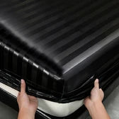 Striped Satin Fitted Sheet | 100% Polyester with All-Around Elastic | Multiple Bed Sizes