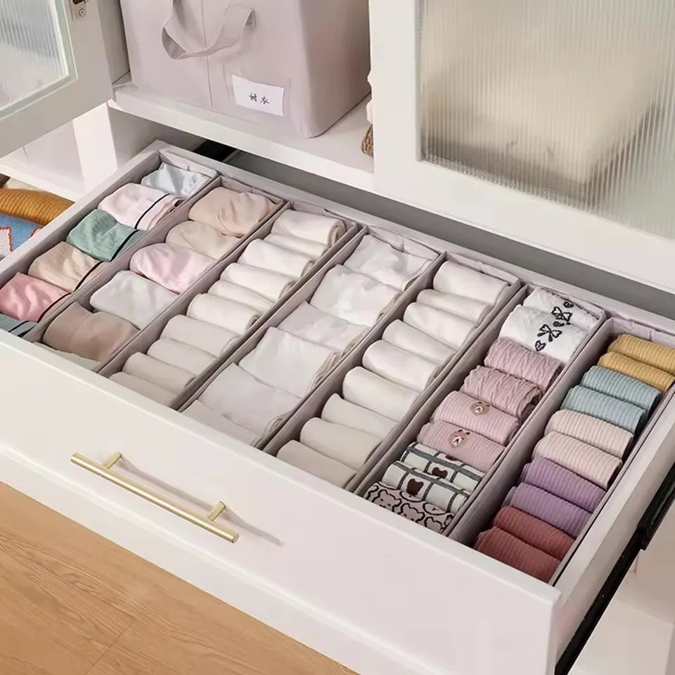 1/4pcDrawer Organizer Underwear Socks Storage Box Panties Storage Boxes Clothes Organizer Cabinets Drawers Bedroom Wardrobe Case