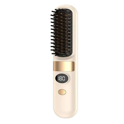 3-in-1 Hair Straightener Brush, Compact & Portable for Home and Travel, 4-Speed Fast Heating Styling Helper