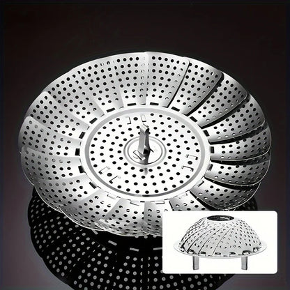 Stainless Steel Steamer Basket - Expandable 6-10.5" Foldable for Pots | Healthy Veggie Steamer Rack, Durable & Easy Clean