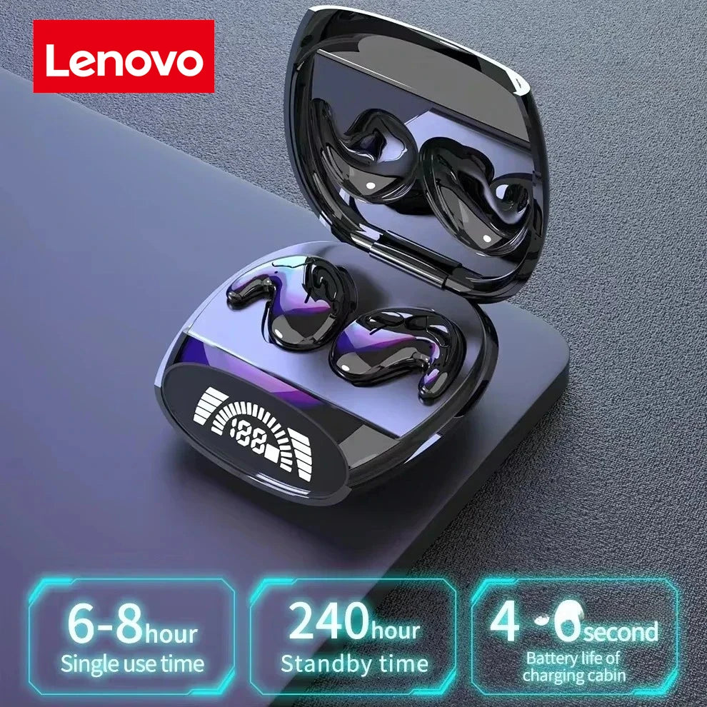 Lenovo Wireless Sports Bluetooth Headphones Ultra-thin Tws Dual Ear Sleep in Ear Mini Painless Call Noise Cancelling Headphones