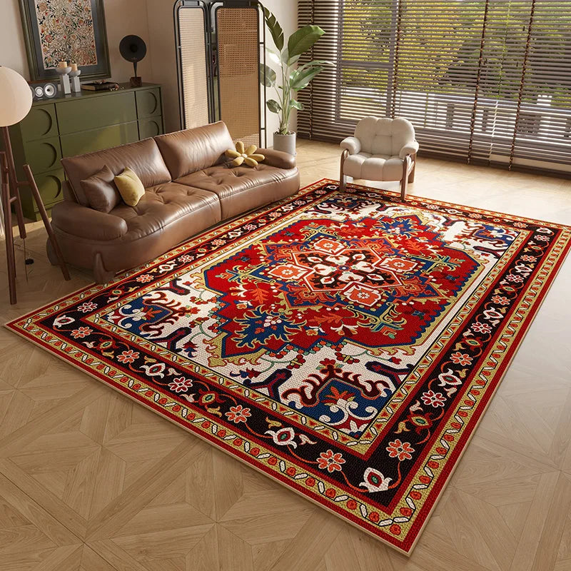 Persian Style Carpets for Living Room Anti-slip Cloakroom Rug American Bedroom Decor Retro Carpet Washable Study Soft Floor Mat