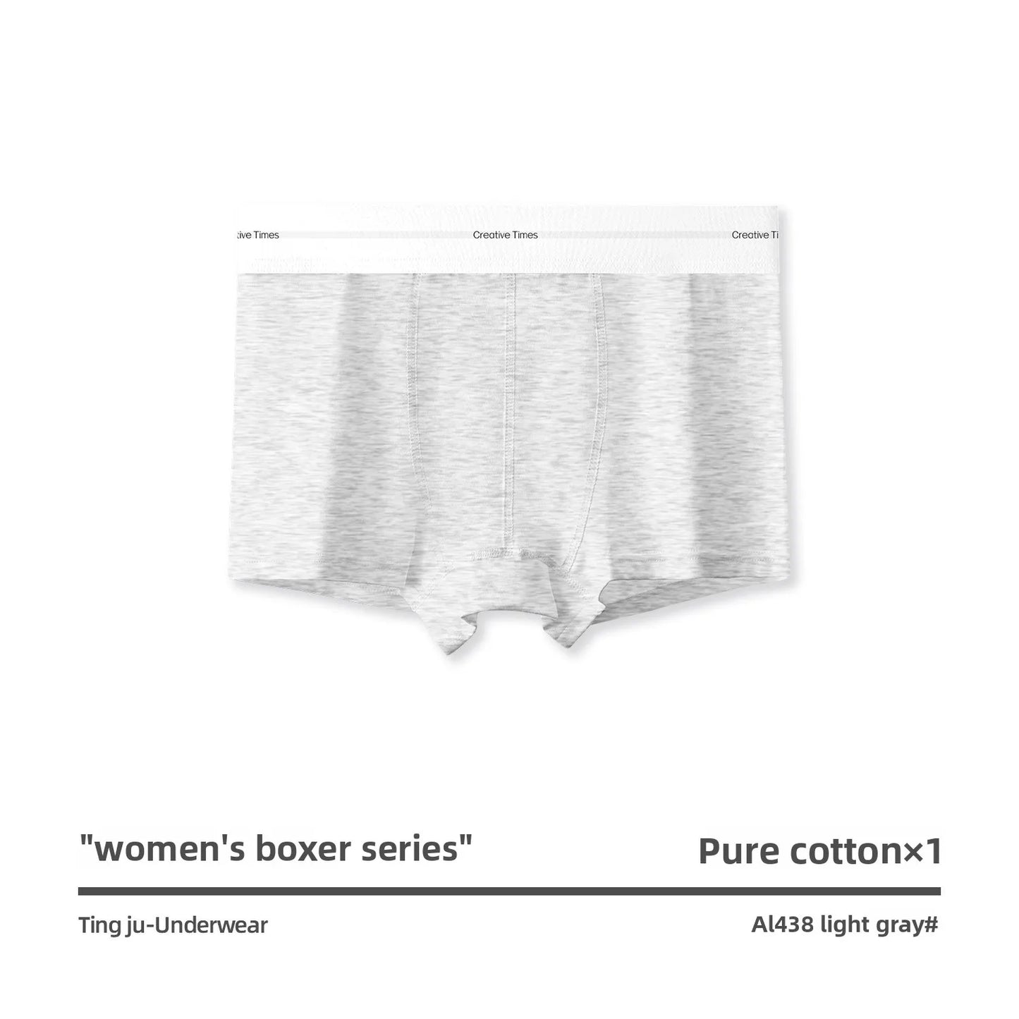 Women Cotton Boyshort Panties Letter Wide Waistband Mid Waist Breathable Soft Comfortable Ladies Underwear