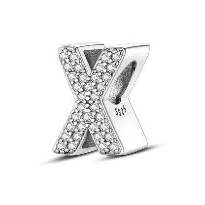 Fit Original Bangle Bracelet DIY A-Z Alphabet Charms Bead 925 Sterling Silver CZ Zircon LOVE Letter Dangle Pendant Jewelry Gift