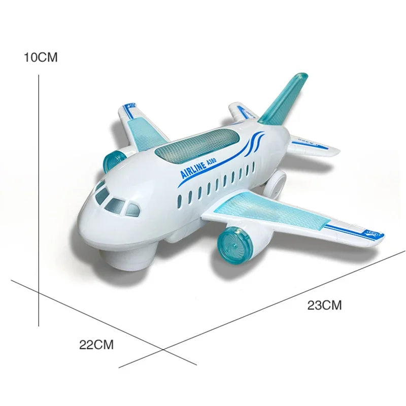 Children Electronic Aeroplane Toy with Music Autopilot Rotation Flash Sound Plane Educational Toy Christmas Gift for Kids