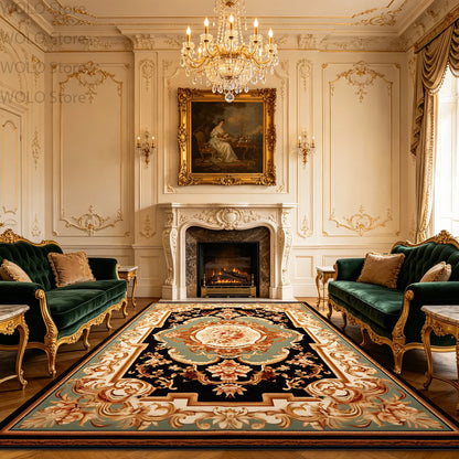 Large Area Baroque Style Carpet for Living Room Fluffy Non-slip Bedroom Decoration Rug Dining Room Office Sofa Area Soft Mats