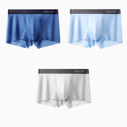 1/3PCS Ultra-thin Ice Silk Quick-dry Underwear Man Smooth Seamless Men's Panties Breathable Antibacterial 3D Silk Crotch Boxers