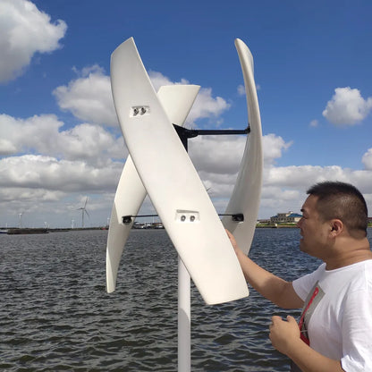 Vertical Axis Wind Turbine 3000W 48V 24V 12V Wind Generator VAWT Home Small Windmill Free Energy With MPPT Charging Controller