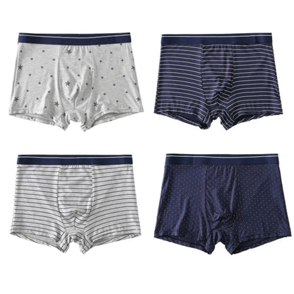 4pcs Men's Boxer Underpants Cotton Homme Panties Men Underwear Shorts Elastic Breathable Fashion Sexy Set Male Boxershorts Soft