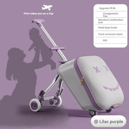Children's Luggage Case Can Ride and Walk the Baby's Suitcase The Baby Can Take the Suitcase. 20-Inch Folding Stroller Can