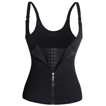 Waist Trainer Tank Top For Women Zipper Body Shaper Tummy Control Sleeveless Top Women's Activewear Body Shaping Underwear