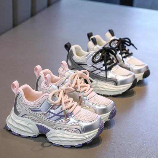 Children Mesh Sports Shoes 2025 Spring New Kids Sneakers for Girls Boys Lightweight Soft-soled Toddlers Running Chunky Sneakers