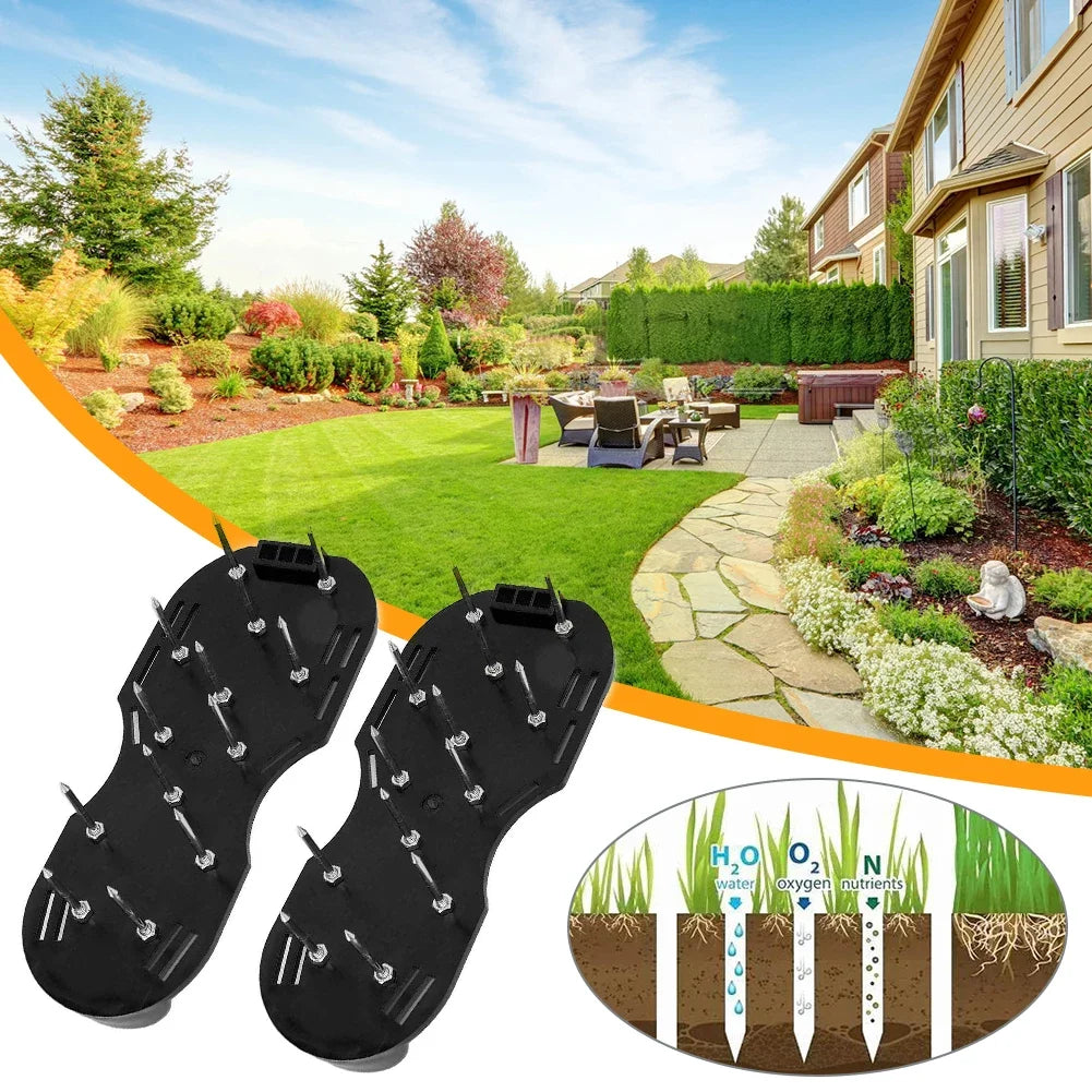 Lawn Aerator Spikes Shoes Grass Cultivator Shoes Spikes Nail Aerators Yard Garden Tool Soil Scarifiers Shoes Grass Cultivator