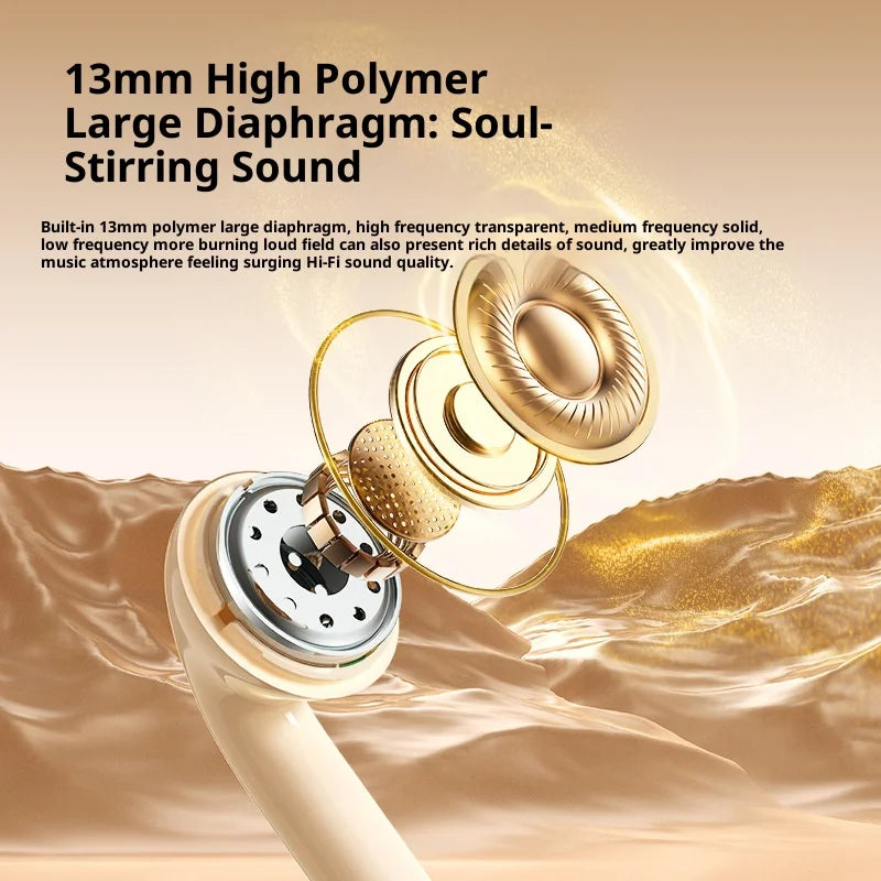 Lenovo In-Ear Wireless Bluetooth Headphones Long Battery Life Noise-Canceling Stereo Headphone Compatible with Xiaomi and iPhone