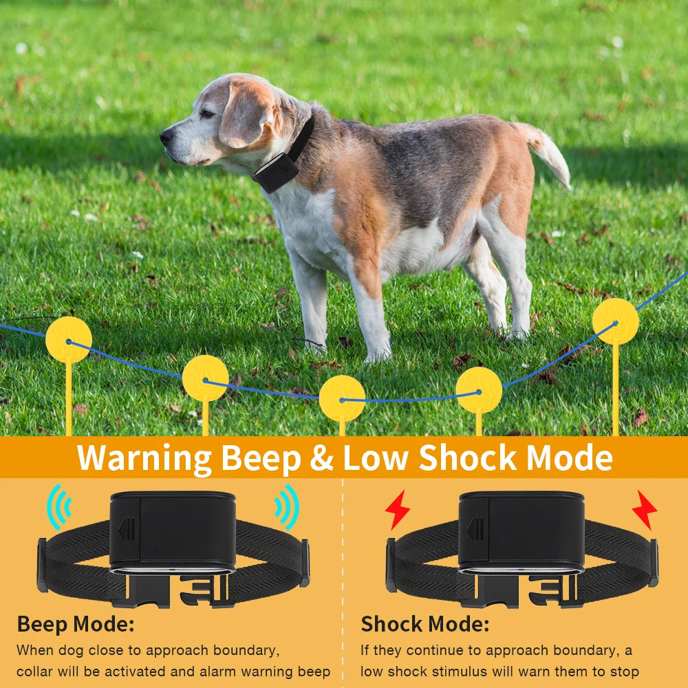 HT-023 Dog Electric Fence Shock Training Collar Electronic Pet Fencing System Adjustable Control Range Wired Containment System