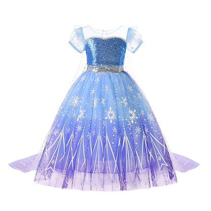 Elsa Anna Kid Princess Girls Dress Rapunzal  Kids Cosplay Halloween Vestidos Children Costume Birthday Party Dress