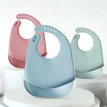 1-3pcs Baby Bib Adjustable Waterproof Bibs Babies Soft Edible Silicone Newborn Saliva Dripping Towel Drooling Scarf BPA Free