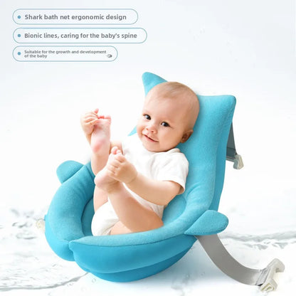 Baby Shower Blooming Flower Newborn Bathtub Foldable shark shape Cushion skin Bath pad portable bath tub Soft Seat Play mat
