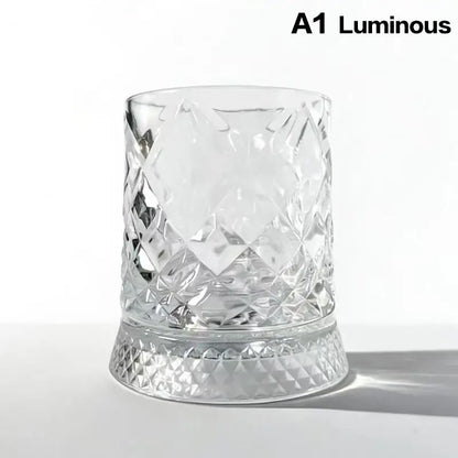 LED Glowing 360° Rotating Glass Cup for Home Bar and Wine Festivities