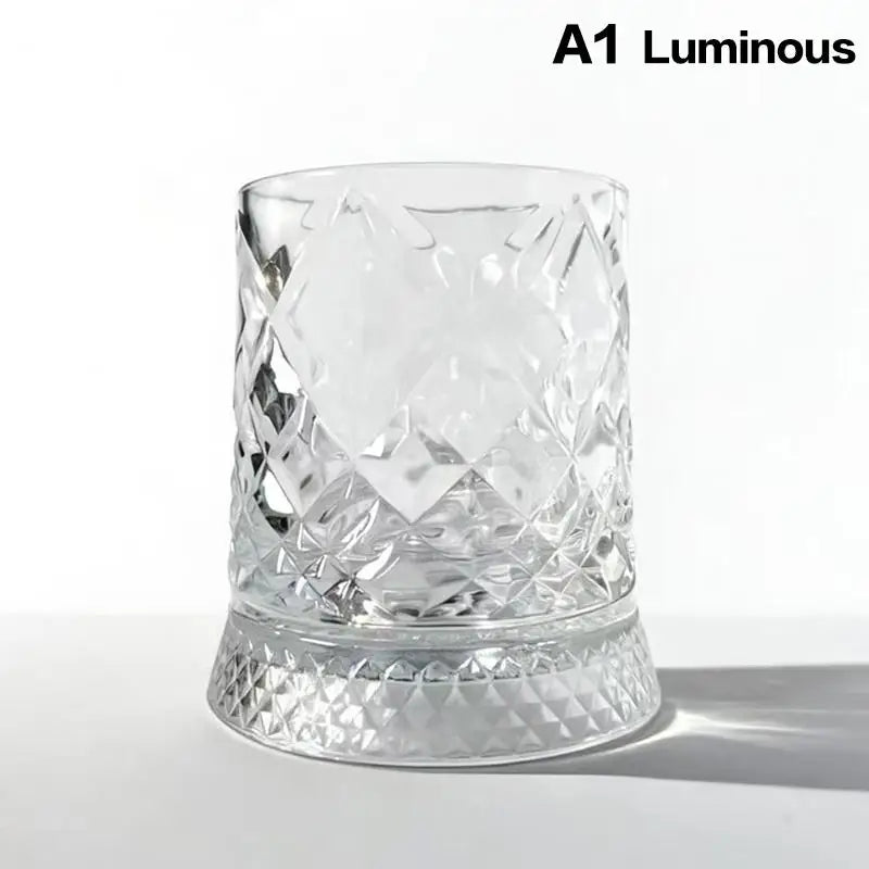 LED Glowing 360° Rotating Glass Cup for Home Bar and Wine Festivities