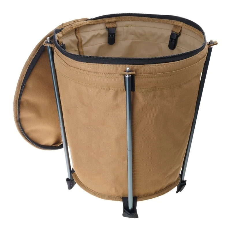 Outdoor Camping Trash Can Portable Garbage Bin Lightweight Round Bucket Wastebasket Can Container for Hiking Camping