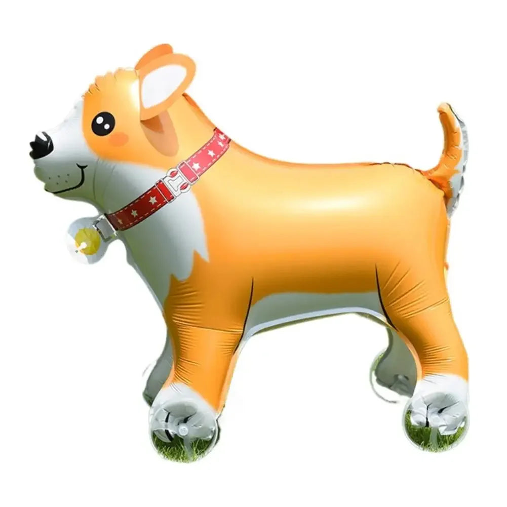 4D Dinosaur Dog Cat Standing Foil Balloons Animals Walking Balloon With Wheel for Kids Birthday Party Decoration Baby Showe R0H6