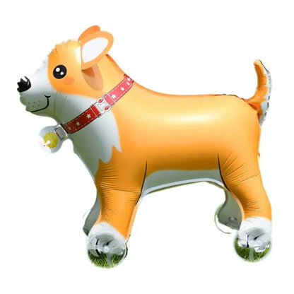 4D Dinosaur Dog Cat Standing Foil Balloons Animals Walking Balloon With Wheel for Kids Birthday Party Decoration Baby Showe R0H6