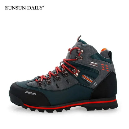 Men's Waterproof Ankle Boots | Genuine Leather Hiking Sneakers | Outdoor & Snow Boots