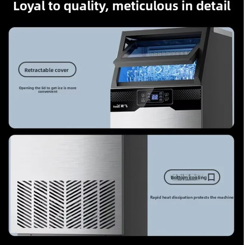 220V Frestec Commercial Ice Maker Large Capacity Automatic Square Ice Machine for Bubble Tea Shop LYH