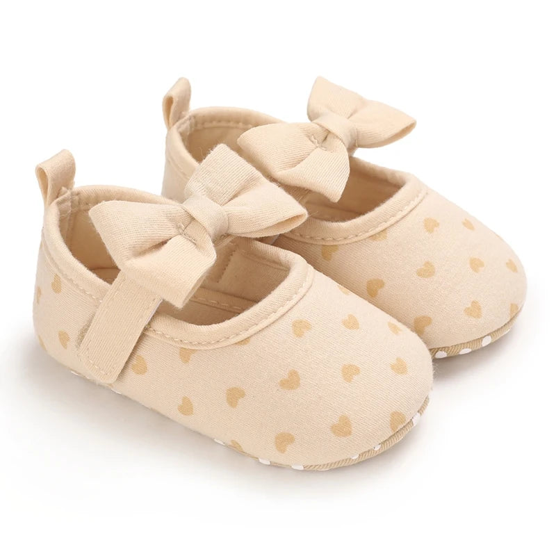 NEW Baby Girls Shoes Non-Slip Soft Soled Lace Bowknot Flats Toddler First Walker Fall Princess Shoes