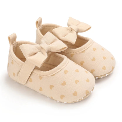 NEW Baby Girls Shoes Non-Slip Soft Soled Lace Bowknot Flats Toddler First Walker Fall Princess Shoes